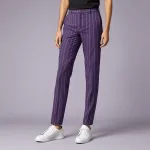 purple pants with diagonal stripe pattern image